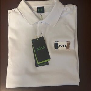 BOSS Men's Classic White Polo with Logo